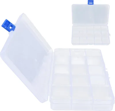 Zdjęcie produktu dla Pudełko organizacyjne z tworzywa sztucznego do przechowywania biżuterii, koralików, kolczyków, naszyjników, haczyków wędkarskich i małych elementów elektronicznych