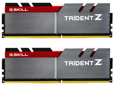 Produktbild von DIMM 16 GB DDR4-3200 (2x 8 GB) Dual-Kit (grau/rot, F4-3200C16D-16GTZB, Trident Z, INTEL XMP)