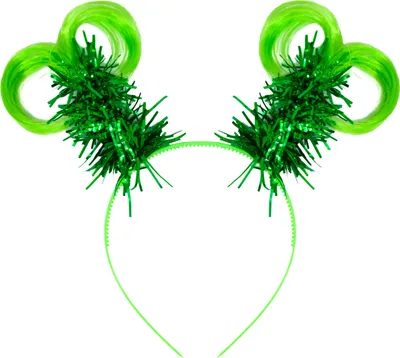 Produktbild von Oblique Unique Haarreifen mit Haaren und Lametta Haarreif Kostüm Accessoire JGA Fasching Karneval Motto Party grün
