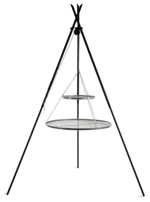 Produktbild von Schwenkgrill „TIPI“ 210 cm - Doppelrost aus Edelstahl 70 cm + 40 cm
