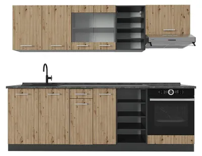 Obrázek produktu pro Kuchyňský kout Vicco R-Line Dub Artisan/antracit 240 cm bez pracovní desky, Model 48966