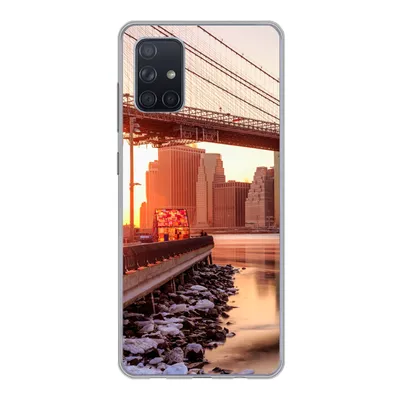 Produktbild von MuchoWow® Handyhülle Schutzhülle Hülle für Samsung Galaxy A51 New York - Brooklyn - Brücke Silikon Softcase Handy Hülle - Schutzabdeckung