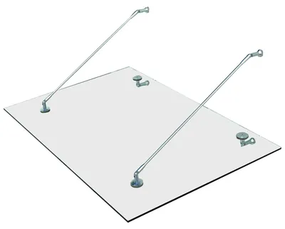 Produktbild von HOMCOM Glasvordach Haustür Vordach Türvordach Edelstahl ESG 150 x 90 cm