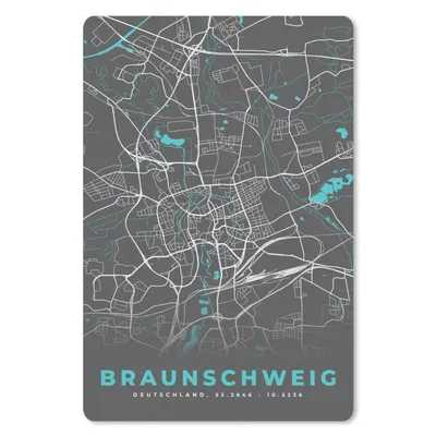 Produktbild von MuchoWow® Mauspad Mousepad Stadtplan - Deutschland - Blau - Braunschweig - Karte 18x27 cm - Mousepads - Maus Mat - Pad - Mausunterlage