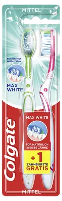 Produktbild von Colgate Max White Zahnbürste mittel 2er Set - Handzahnbürste für weiße Zähne