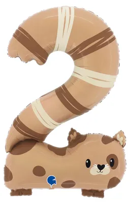 Produktbild von Folienballon Zahl 2, Katze, Kätzchen, 88 cm Grabo