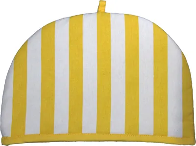 Produktbild von HOMESCAPES Teekannenwärmer breite Streifen gelb Design Tea Cosy