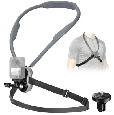 Zdjęcie produktu dla Uchwyt na szyję do kamery sportowej gopro dji osmo pasem piersiowym