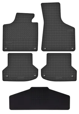 Productafbeelding van Rubberen automatten + tunnelmat voor Audi A3 8P 2003-2011 (hatchback/cabrio) – 5-delig, zwart, op maat – Wielganizator SolidTread