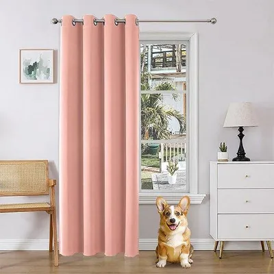 Immagine prodotto di Tenda oscurante Azomor Rosa con anelli per porte o finestre, termoisolante e fonoassorbente