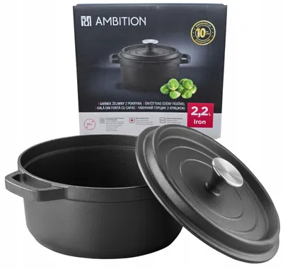 Produktbild von Ambition Iron Gusseisen-Topf mit Deckel 20cm Induktion