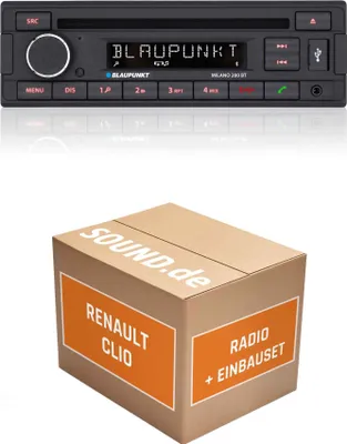 Produktbild von Autoradio Einbaupaket Blaupunkt Milano 200 BT passend für Renault Clio 1 mit Blaupunkt | Bluetooth USB