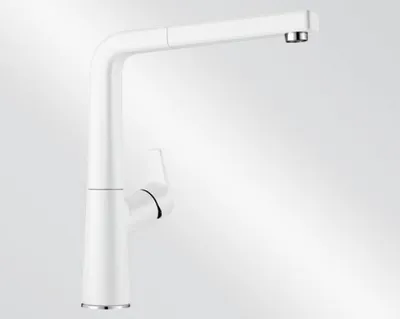 Obrázok produktu pre BLANCO AVONA-S vodovodná batéria / Silgranit biela / Výsuvná výpusť / Vysokotlaková