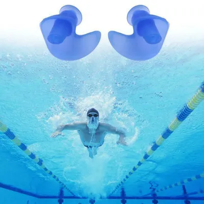 Produktbild von 1 Paar Ohrstöpsel Erwachsene Anti-Noise Soft Silikon Schwimmen Wasserdichte Ohrstöpse blau
