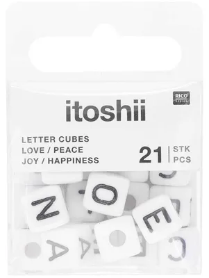 Productafbeelding van Rico Design Itoshii: Verpakking met 21 "Ponii Love Peace Happiness Joy" parels
