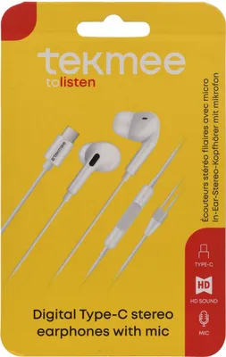 Immagine prodotto di TEKMEE 40 43 01 63 Cuffie stereo USB-C in-ear con cavo bianco