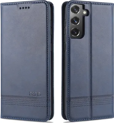 Image de LaimTop Housse en cuir pour Samsung S21 Plus 5G, Housse à rabat Portefeuille Fermeture magnétique Ständer Housse de protection pour Samsung Galaxy S21 Plus 5G Bleu
