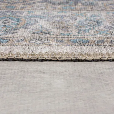 Produktbild von Teppich Polyester Kurzflor Medallion Muster Blau 190x290 cm Wohnbereich Essbereich waschbar Orientalisch HURST | Kadima Design