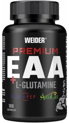 Immagine prodotto di Weider Premium EAA + L-Glutammina (180 capsule) non aromatizzate - Aminoacidi - Mix di aminoacidi