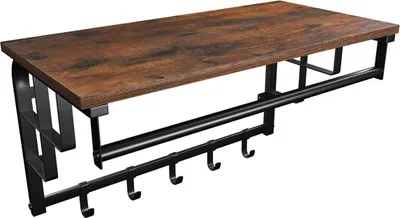 Immagine prodotto di Mensola LOFT in legno con appendiabiti