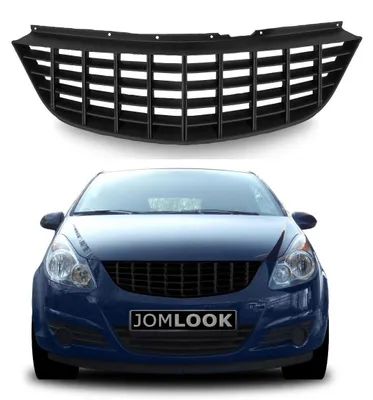 Kühlergrill Sportgrill Gitter Front Grill ohne Emblem Schwarz für Opel Corsa D – Produktansicht