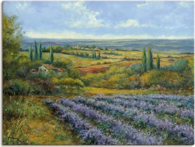 Produktbild von ARTland Leinwandbild Lavendelfelder in der Provence Größe: 120x90 cm