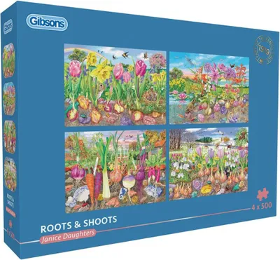 Zdjęcie produktu dla Gibsons Puzzle Flowers and Plants - tekturowe puzzle 4 x 500 elementów