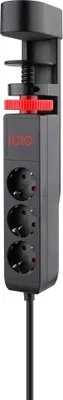 Image de IOIO 41211 IOIO SL 3000 3-fach Tischsteckdose 1,5 m schwarz mit USB-Buchse
