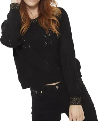 Produktbild von Only Sofia schwarzer durchbrochener Pullover für Frauen M