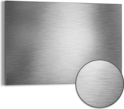 Produktbild von DEQORI Magnettafel Metall 60x40 cm 'Gebürsteter Stahl' Whiteboard Pinnwand Büro