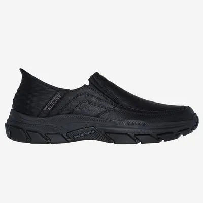 Image de Skechers Slipper RESPECTED, cuir lisse, noir, homme