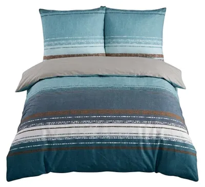 Obrázok produktu pre Obliečka na prikrývku s moderným pruhovým vzorom – obojstranná obliečka na prikrývku so zipsom, rozmer 200 x 220 cm + 2x (80 x 80 cm)
