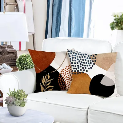 Produktbild von Famanu Kissenhülle 50x50 cm - Baumwolle und Leinen, Boho-Style