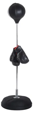Produktbild von Box-Set mit Punchingball, höhenverstellbar, inkl. Boxhandschuhe, 126-144cm, Schwarz