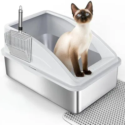 Produktbild von XXL Katzenklo 28L Edelstahl groß