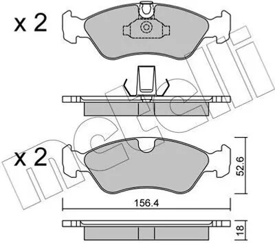 Produktbild von METELLI Bremsbeläge Satz Vorne Bremsklötze für OPEL Astra F CC (T92) 22-0208-0