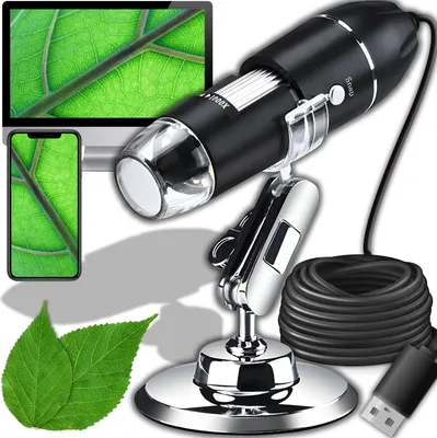 Produktbild von Digitales Mikroskop Kamera mit 1600x Digitale Vergrößerung Zoom Mini-Handmikroskop Endoskop USB  LED Lupe Windows 8 10 11 Digitalmikroskop Mini 1080p Retoo