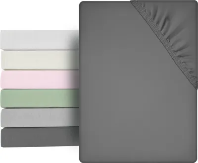 Produktbild von Mikrofaser Spannbetttuch Bettlaken, Premium Mikrofaser, Größe und,90x200cm,Dunkelgrau, Matratzenart:Standardmatratze