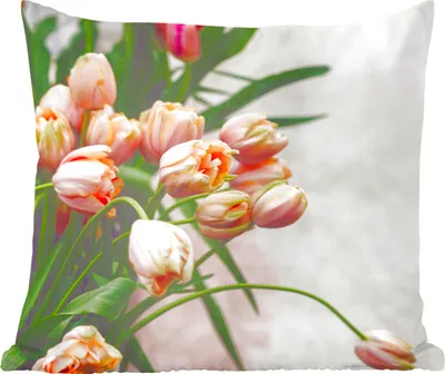 Produktbild von MuchoWow® Zierkissen Sofakissen Wohnzimmer Dekokissen 45x45 cm Wälder mit Tulpen - Schlafpolster - Polster für das Sofa