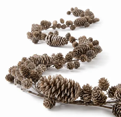 Produktbild von Zapfengirlande 150cm, echte Tannenzapfen, Weihnachtsdeko Tischläufer Ranke Winter