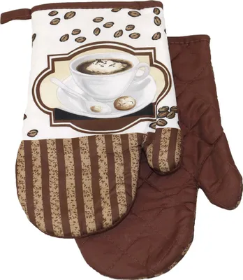 Obrázek produktu pro Kuchyňské rukavice s magnetem Cappuccino II 9578B Sada 2 kuchyňských rukavic 18x27 cm