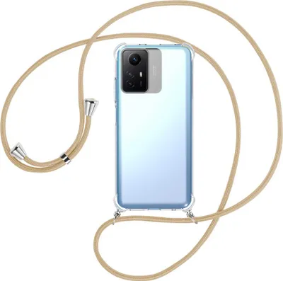 Produktbild von Handykette Backcover-Schutzhülle mit Band (Metall silberfarben) für Xiaomi Redmi Note 12S (6.43'') - caramel
