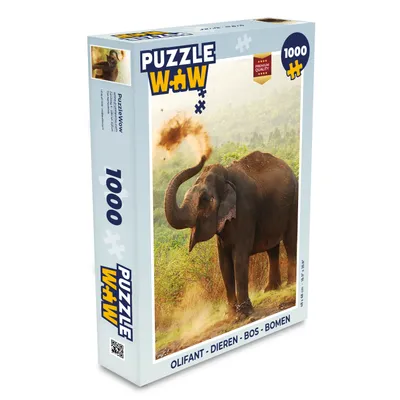 Obrázek produktu pro MuchoWow® Puzzle 1000 dílků Slon - Zvířata - Les - Stromy - Hračky - Pro malé i velké - Hry - Skládačky