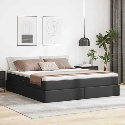Immagine prodotto di Maison Exclusive - Letto contenitore con materasso Nero 180 x 200 cm Pelle finta