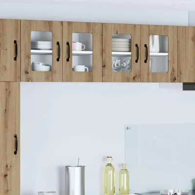 Produktbild von vidaXL Wandglas-Schrank LUCCA 2 stk. Artisan-Eiche Holzwerkstoff