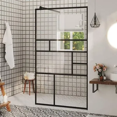 Productafbeelding van Douchewand voor douchecabine, glazen douchewand, glazen scheidingswand, douchewand voor badkuip, doucheafscheiding, badkuipombouw met helder veiligheidsglas, 90x195 cm