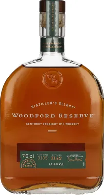 Produktbild von Woodford Reserve Kentucky Straight Rye Whiskey mit RITZENHOFF Nosing Glas | 45,2 % vol | 0,7 l