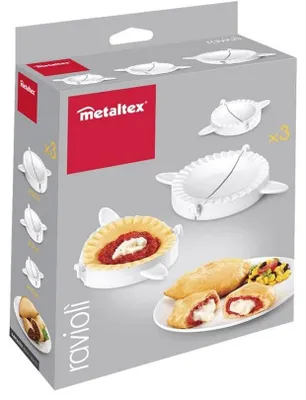 Produktbild von metaltex Ravioli- und Maultaschenformer 3er Set weiß