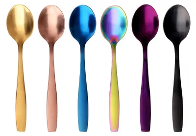 Image de Ensemble de 6 cuillères à espresso en acier inoxydable