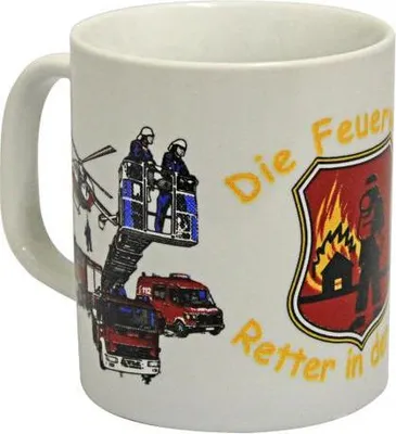 Produktbild von Tasse mit Print Die Feuerwehr Retter in der Not weiss 57442